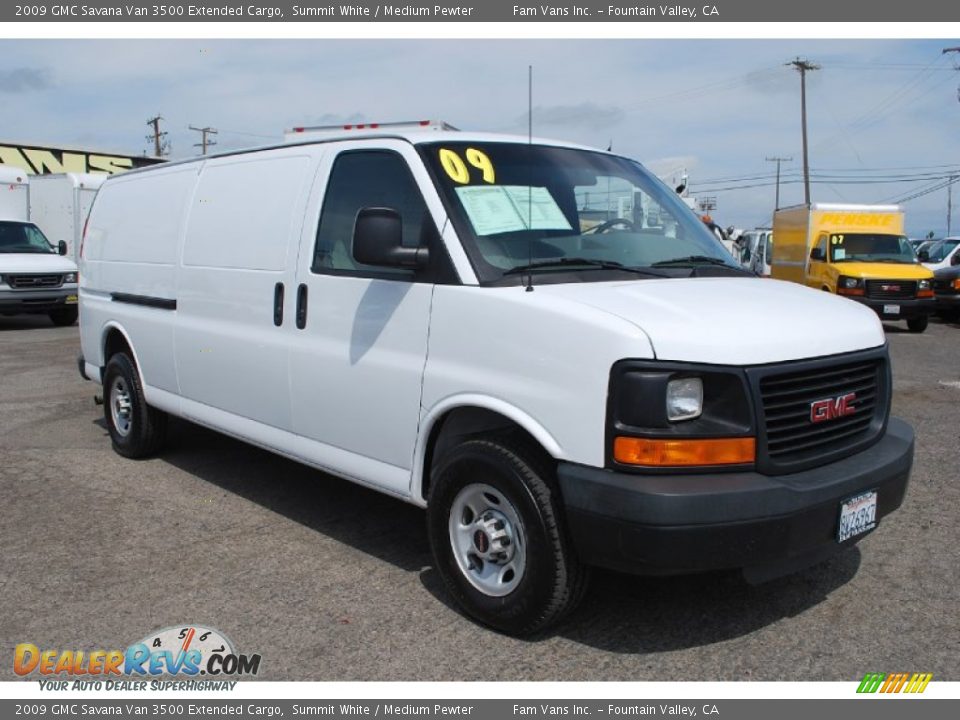 2009 GMC Savana Van 3500 Extended Cargo Summit White / Medium Pewter Photo #1