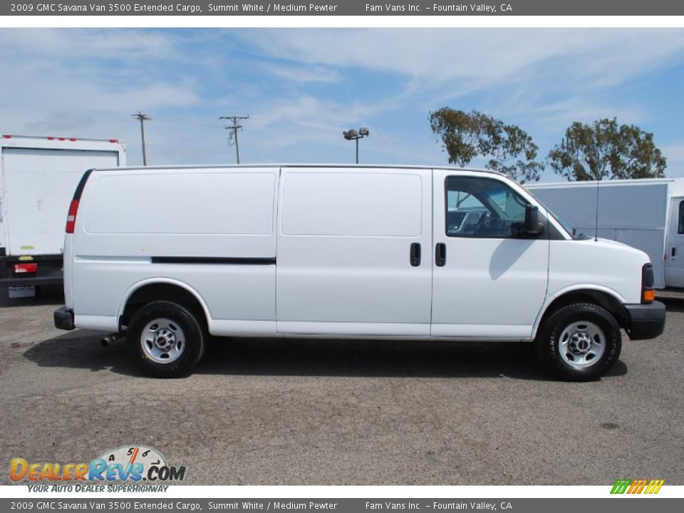 2009 GMC Savana Van 3500 Extended Cargo Summit White / Medium Pewter Photo #3