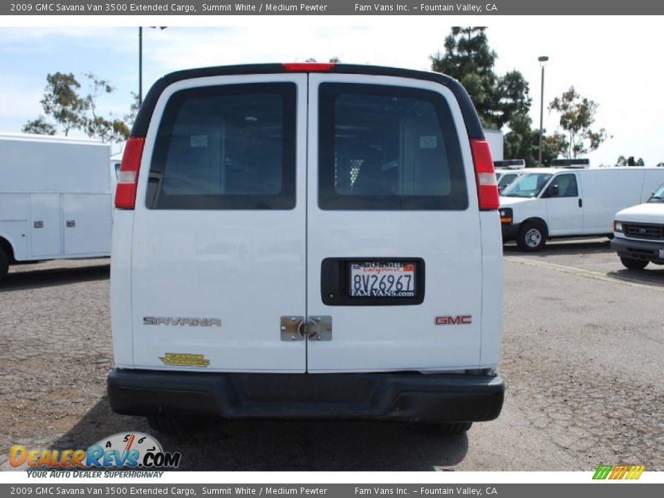 2009 GMC Savana Van 3500 Extended Cargo Summit White / Medium Pewter Photo #5