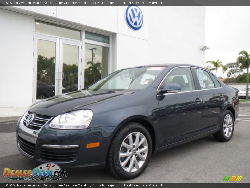 2010 Volkswagen Jetta SE Sedan Blue Graphite Metallic / Cornsilk Beige Photo #1