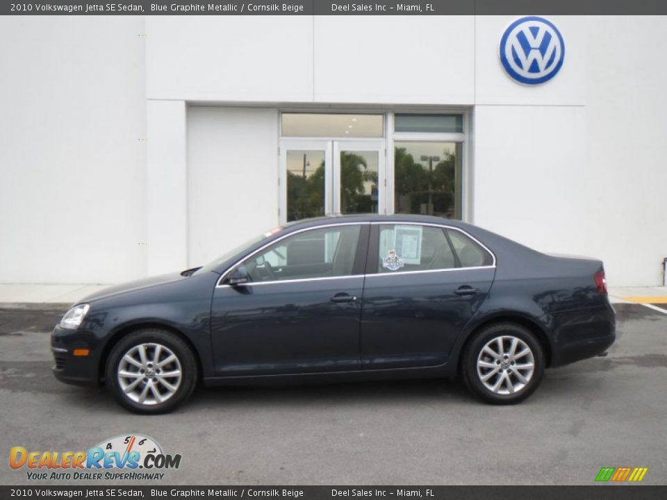 2010 Volkswagen Jetta SE Sedan Blue Graphite Metallic / Cornsilk Beige Photo #2