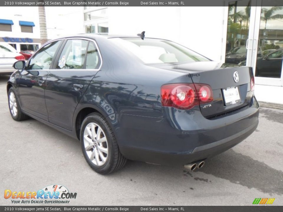 2010 Volkswagen Jetta SE Sedan Blue Graphite Metallic / Cornsilk Beige Photo #3