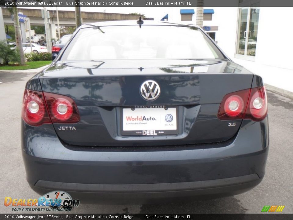 2010 Volkswagen Jetta SE Sedan Blue Graphite Metallic / Cornsilk Beige Photo #4