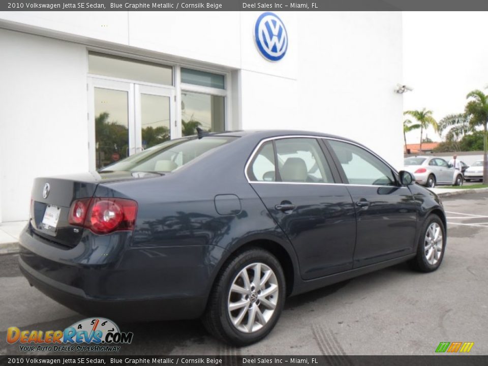 2010 Volkswagen Jetta SE Sedan Blue Graphite Metallic / Cornsilk Beige Photo #5