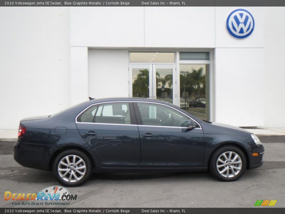 2010 Volkswagen Jetta SE Sedan Blue Graphite Metallic / Cornsilk Beige Photo #6