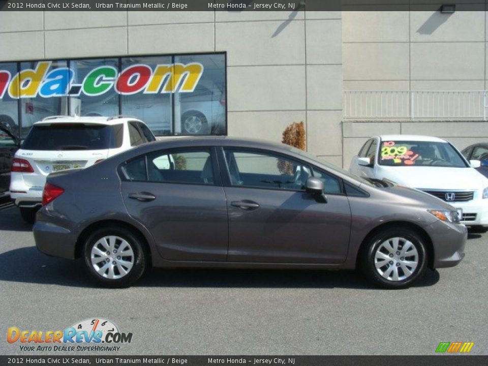 2012 Honda Civic LX Sedan Urban Titanium Metallic / Beige Photo #3