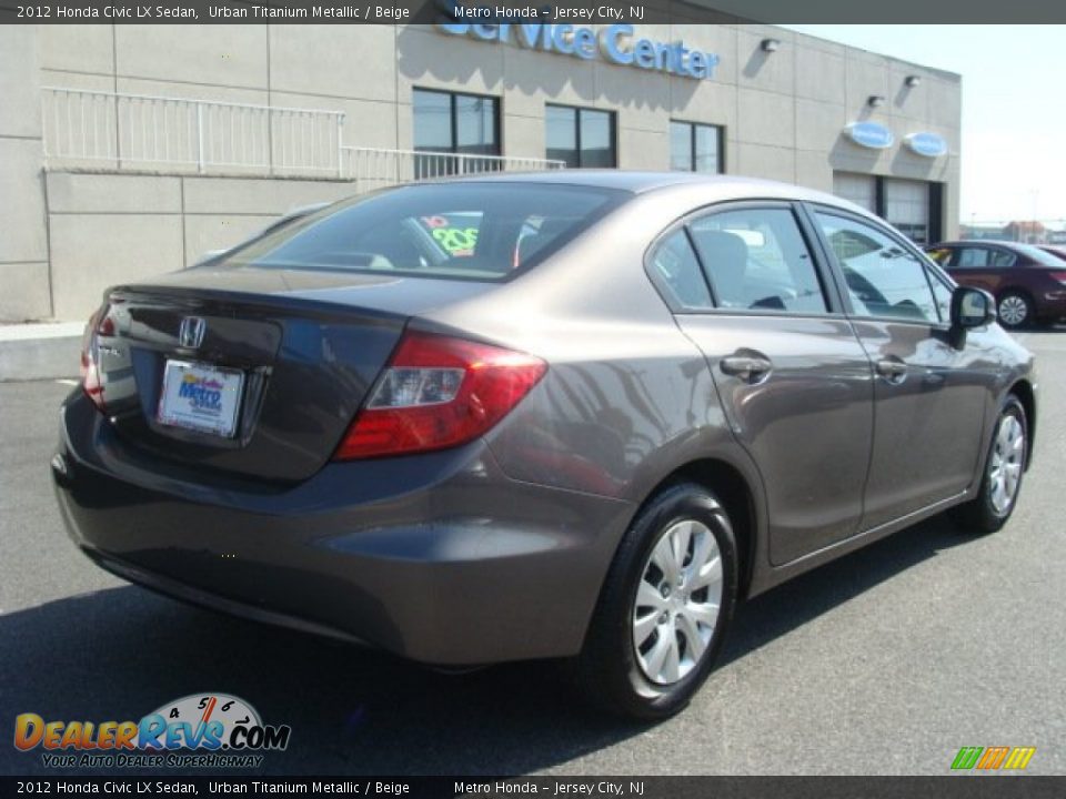 2012 Honda Civic LX Sedan Urban Titanium Metallic / Beige Photo #4