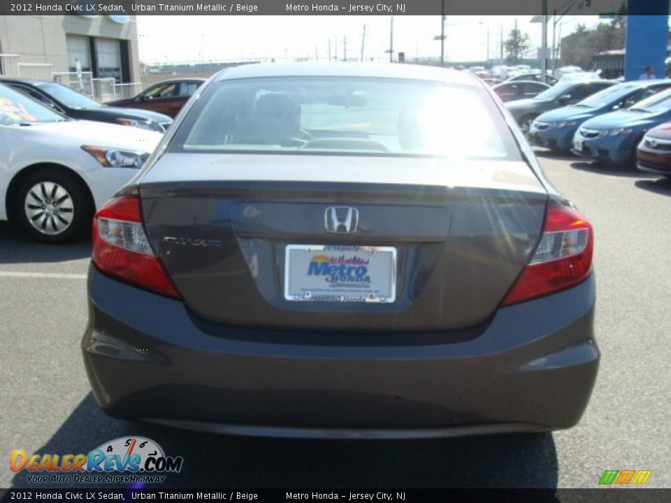 2012 Honda Civic LX Sedan Urban Titanium Metallic / Beige Photo #5