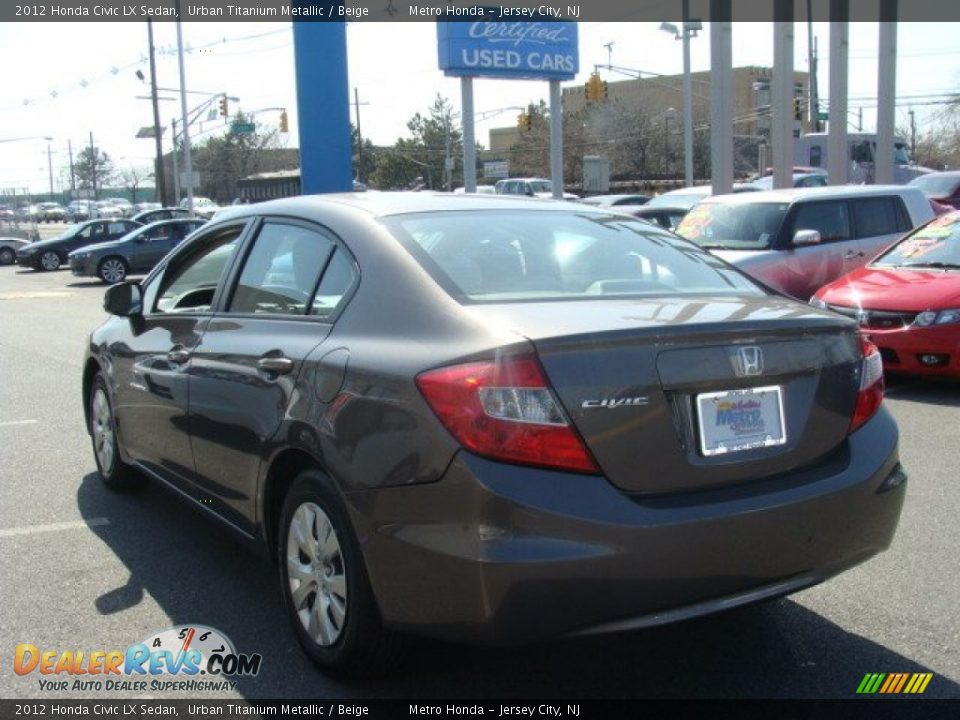 2012 Honda Civic LX Sedan Urban Titanium Metallic / Beige Photo #6