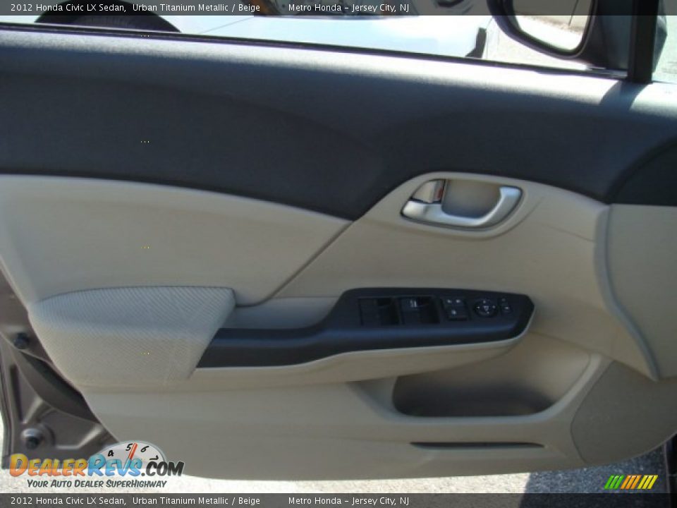 2012 Honda Civic LX Sedan Urban Titanium Metallic / Beige Photo #7