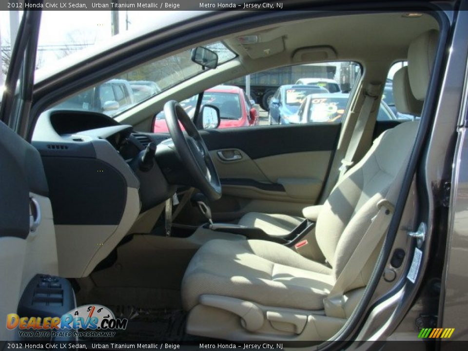 2012 Honda Civic LX Sedan Urban Titanium Metallic / Beige Photo #8