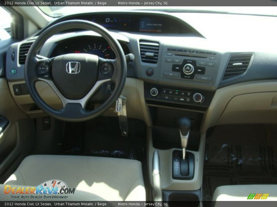 2012 Honda Civic LX Sedan Urban Titanium Metallic / Beige Photo #10