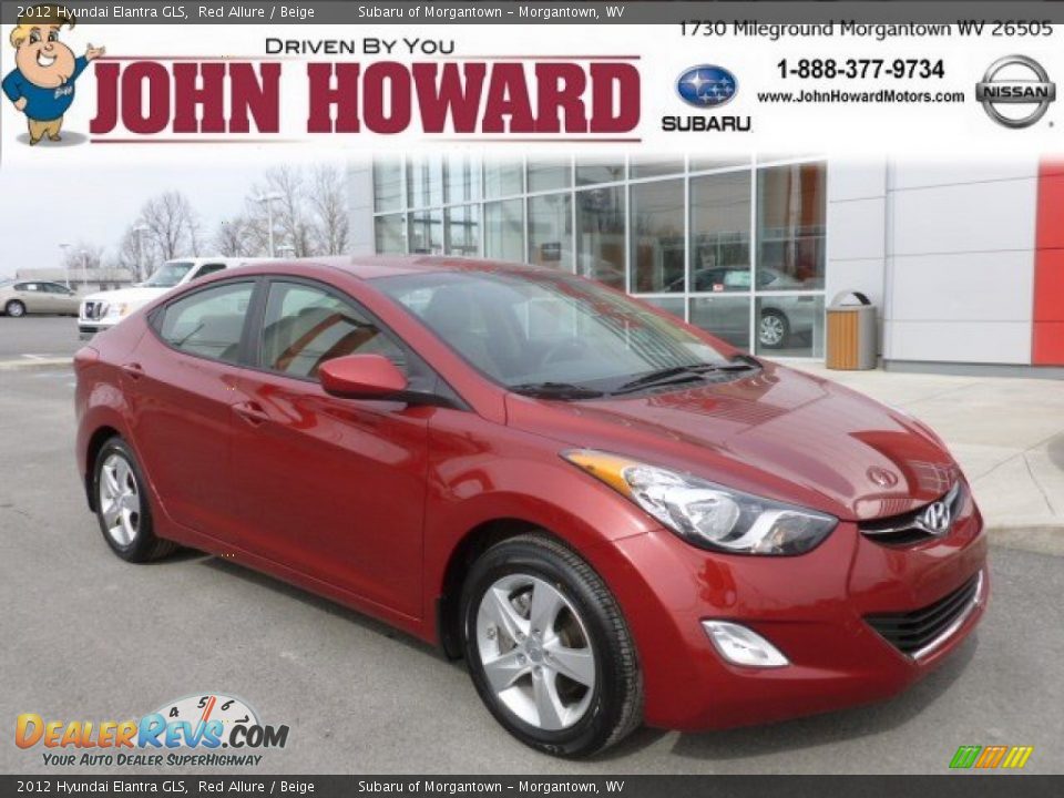 2012 Hyundai Elantra GLS Red Allure / Beige Photo #1