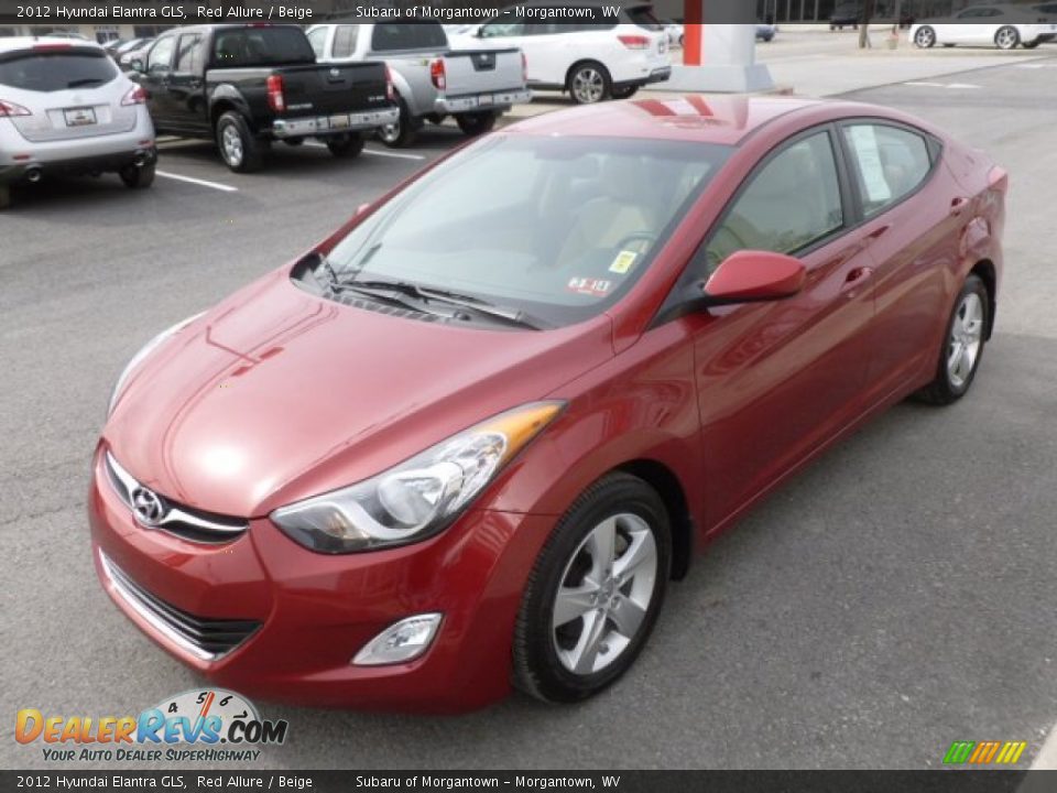 2012 Hyundai Elantra GLS Red Allure / Beige Photo #3