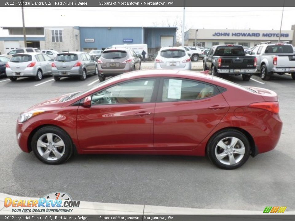 2012 Hyundai Elantra GLS Red Allure / Beige Photo #8