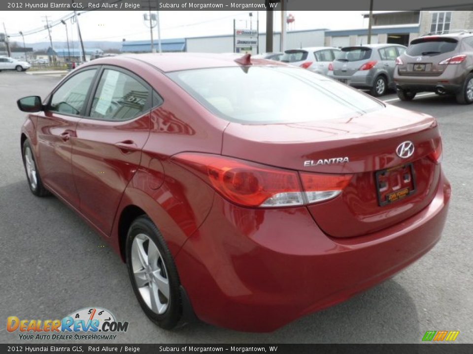 2012 Hyundai Elantra GLS Red Allure / Beige Photo #9