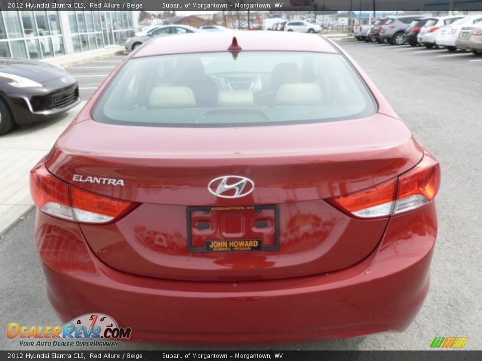 2012 Hyundai Elantra GLS Red Allure / Beige Photo #10
