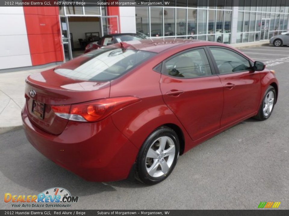 2012 Hyundai Elantra GLS Red Allure / Beige Photo #11