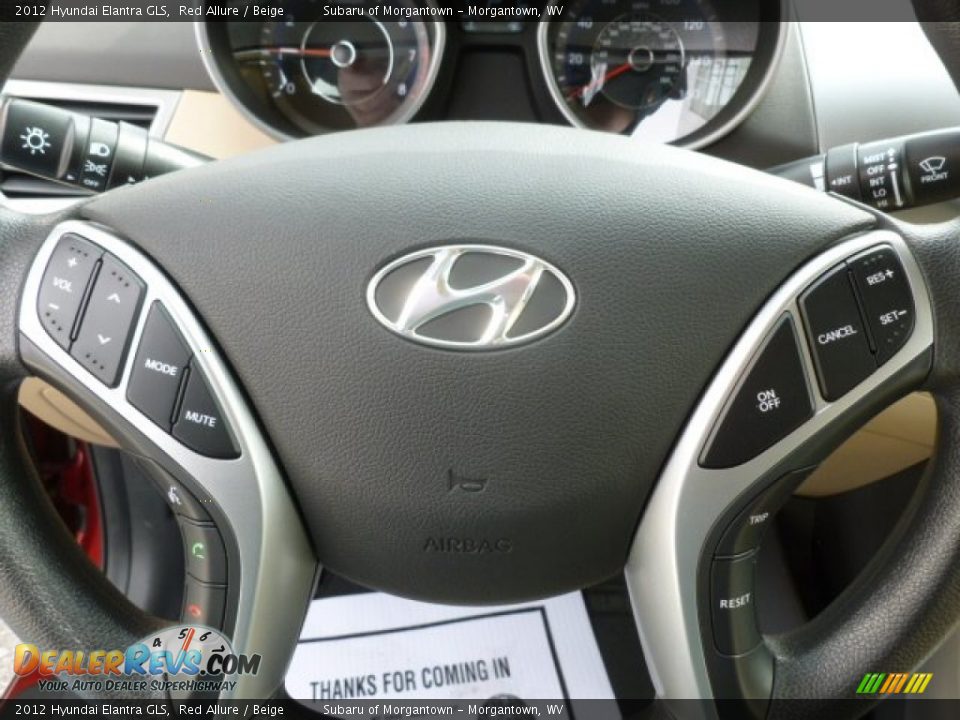 2012 Hyundai Elantra GLS Red Allure / Beige Photo #18