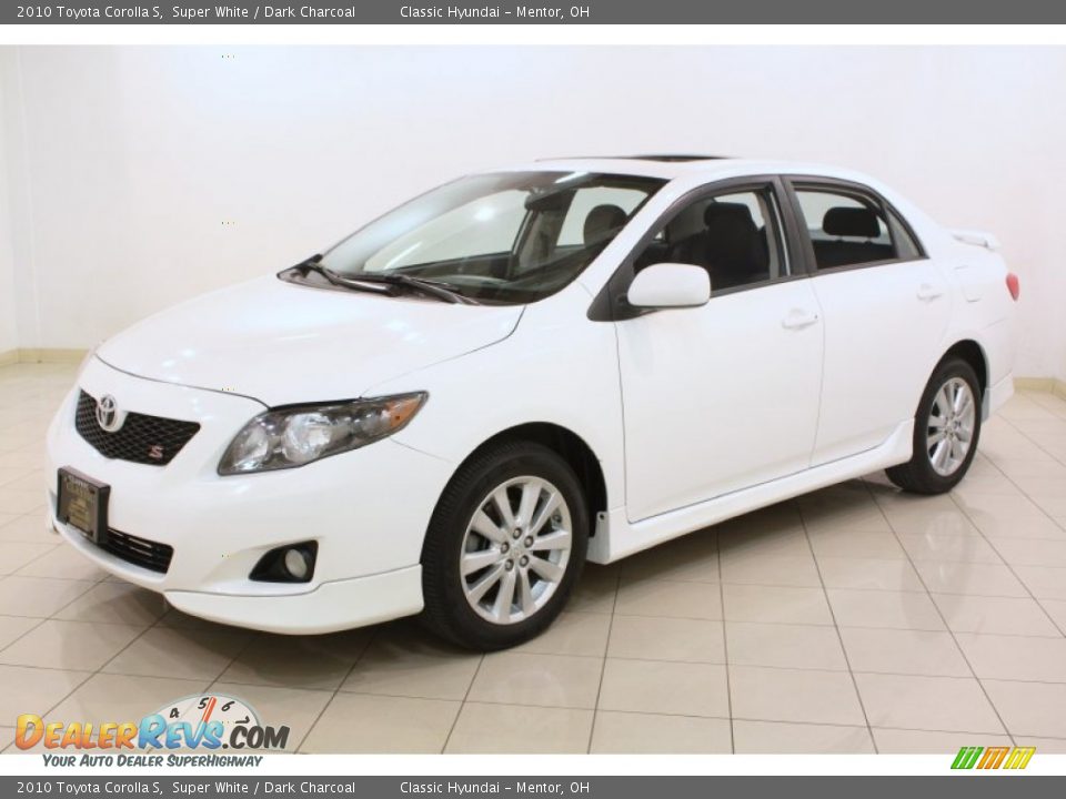 2010 Toyota Corolla S Super White / Dark Charcoal Photo #3