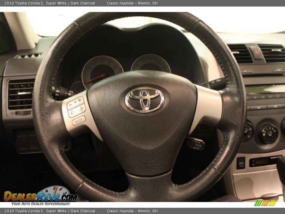 2010 Toyota Corolla S Super White / Dark Charcoal Photo #7