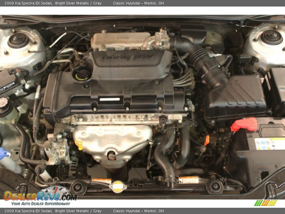 2009 Kia Spectra EX Sedan Bright Silver Metallic / Gray Photo #14