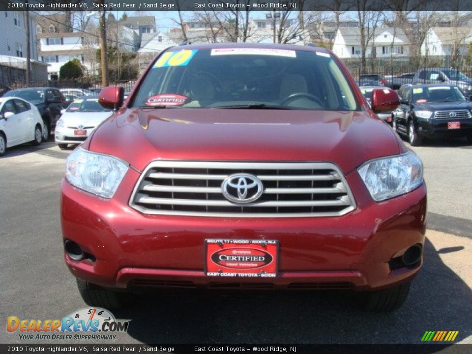 2010 Toyota Highlander V6 Salsa Red Pearl / Sand Beige Photo #2