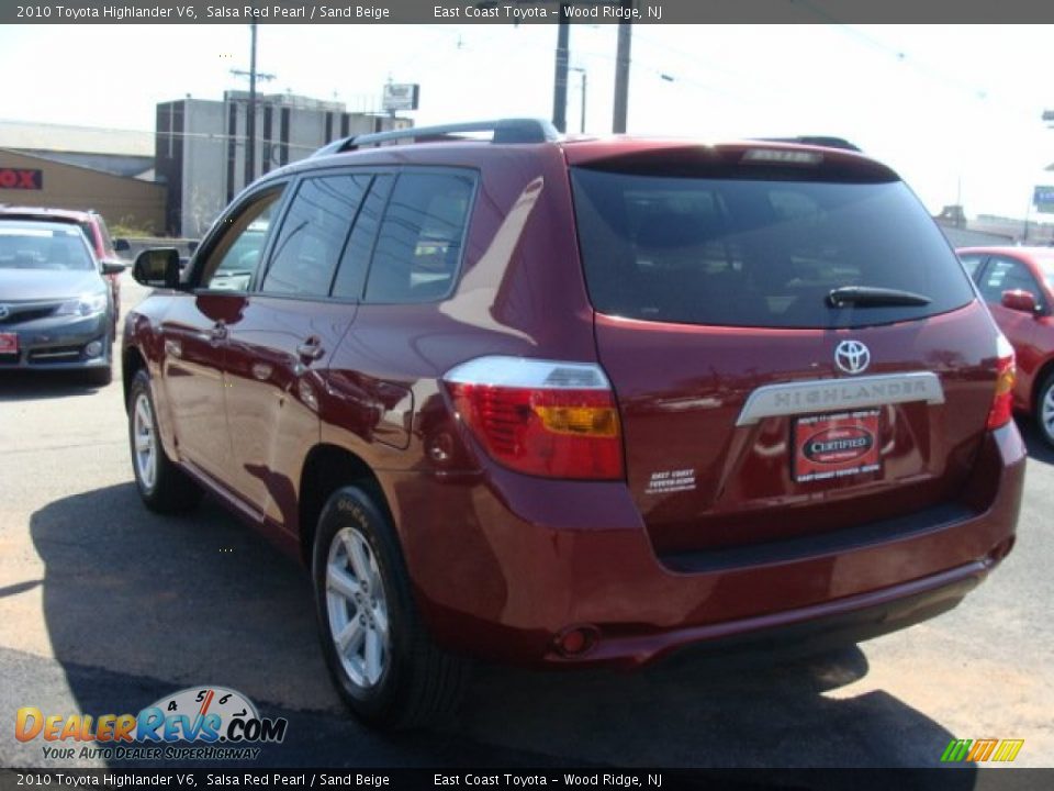 2010 Toyota Highlander V6 Salsa Red Pearl / Sand Beige Photo #4
