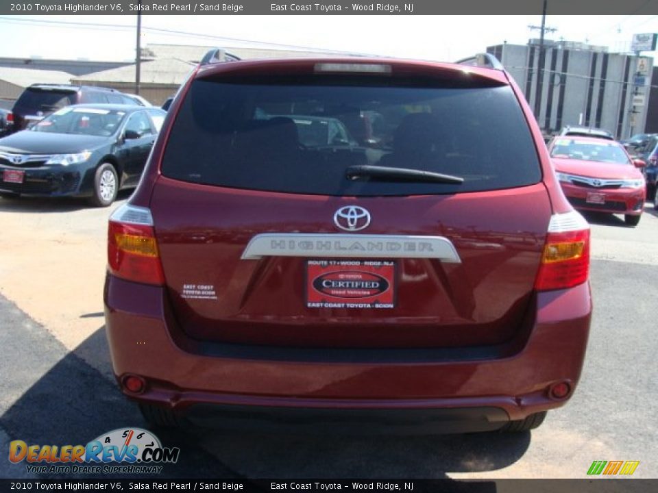 2010 Toyota Highlander V6 Salsa Red Pearl / Sand Beige Photo #5