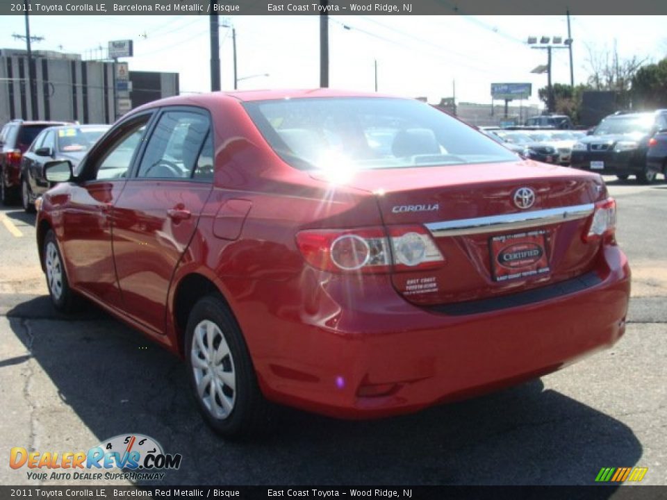 2011 Toyota Corolla LE Barcelona Red Metallic / Bisque Photo #4