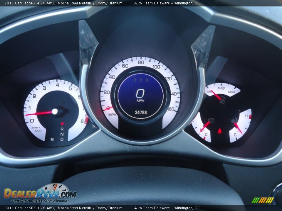 2011 Cadillac SRX 4 V6 AWD Mocha Steel Metallic / Ebony/Titanium Photo #28