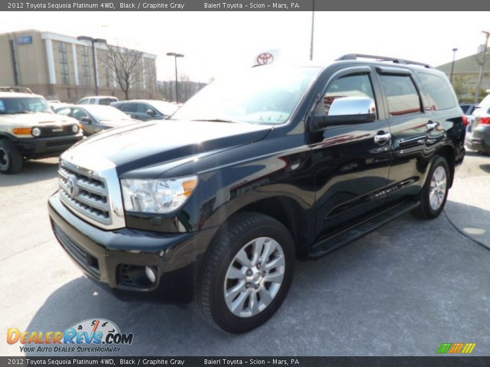 2012 Toyota Sequoia Platinum 4WD Black / Graphite Gray Photo #3