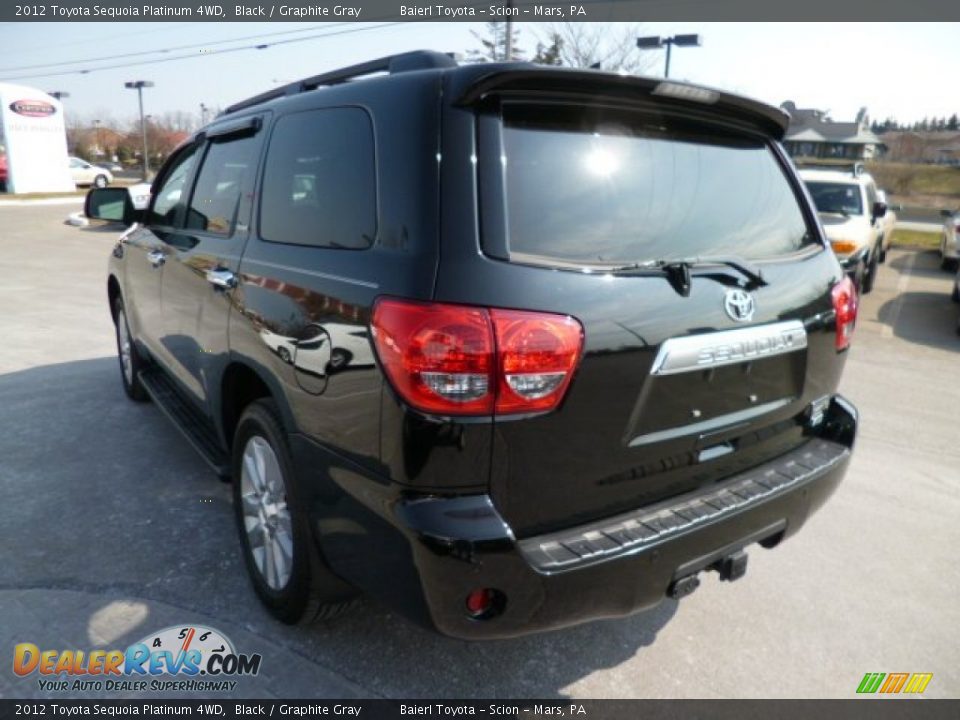 2012 Toyota Sequoia Platinum 4WD Black / Graphite Gray Photo #4