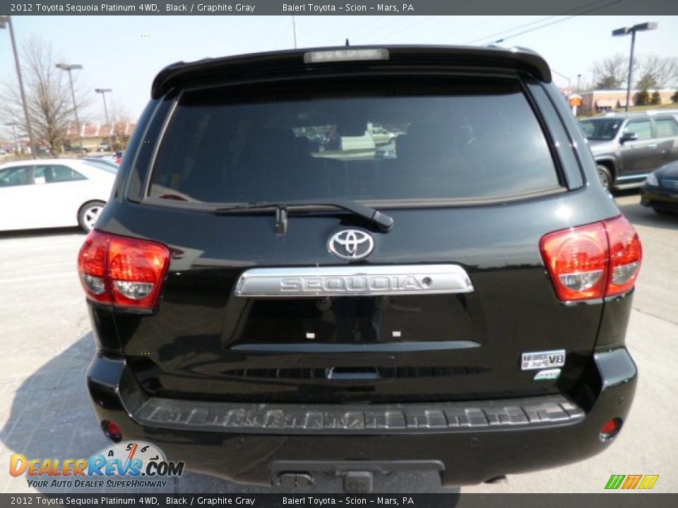 2012 Toyota Sequoia Platinum 4WD Black / Graphite Gray Photo #5