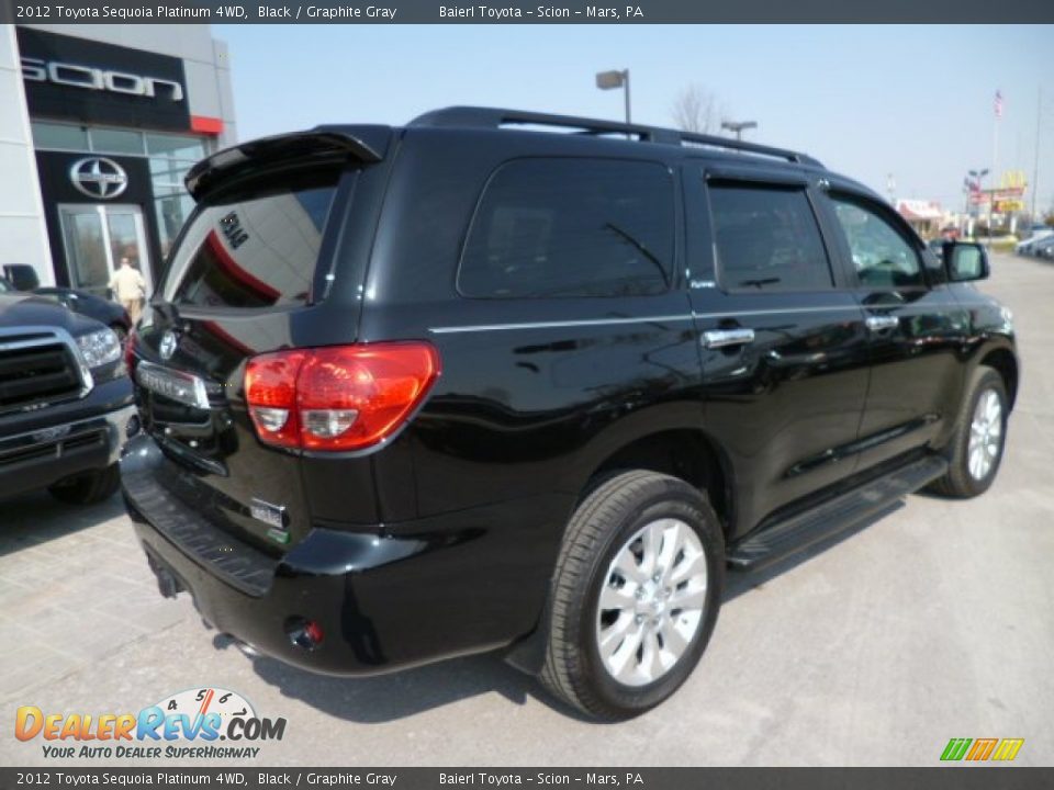 2012 Toyota Sequoia Platinum 4WD Black / Graphite Gray Photo #6