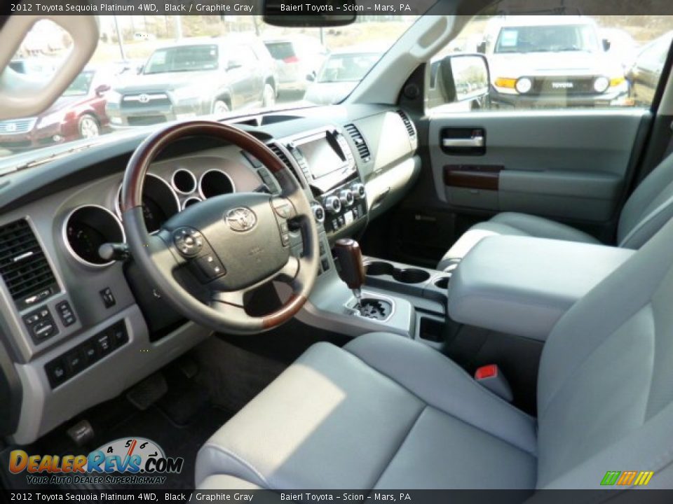2012 Toyota Sequoia Platinum 4WD Black / Graphite Gray Photo #15