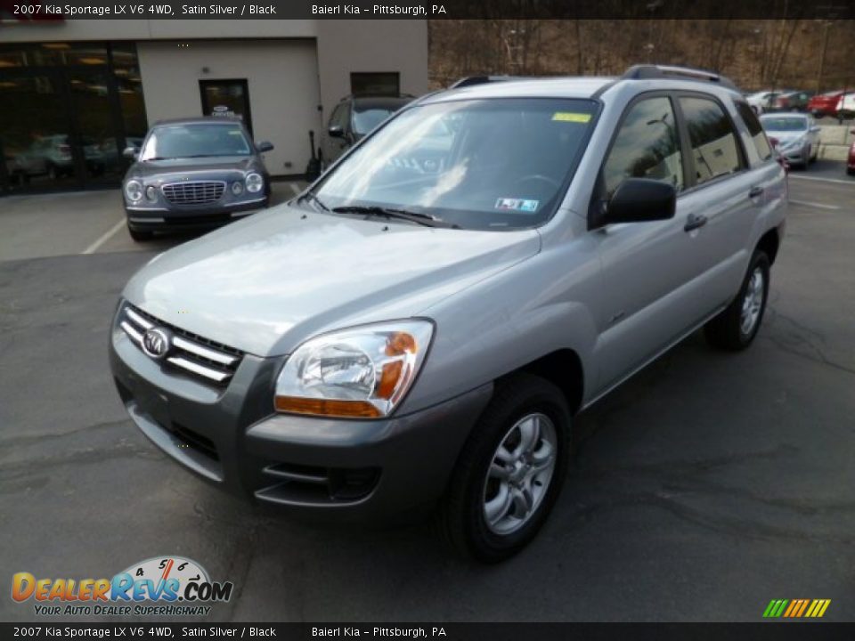 2007 Kia Sportage LX V6 4WD Satin Silver / Black Photo #3