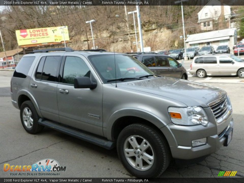 2008 Ford Explorer XLT 4x4 Vapor Silver Metallic / Camel Photo #1