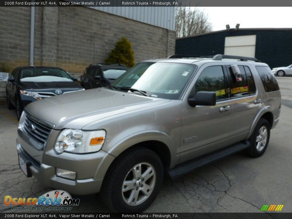 2008 Ford Explorer XLT 4x4 Vapor Silver Metallic / Camel Photo #3