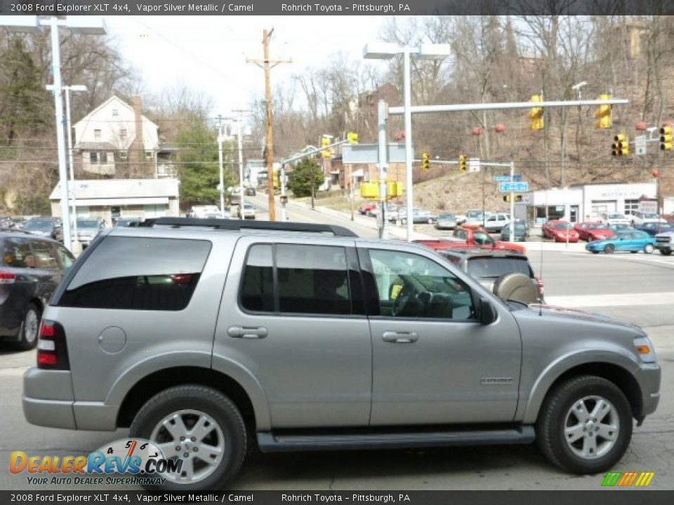 2008 Ford Explorer XLT 4x4 Vapor Silver Metallic / Camel Photo #10