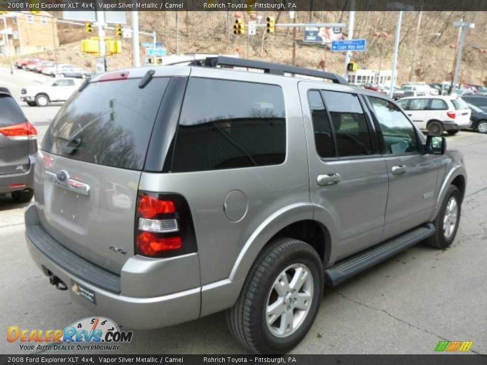 2008 Ford Explorer XLT 4x4 Vapor Silver Metallic / Camel Photo #11