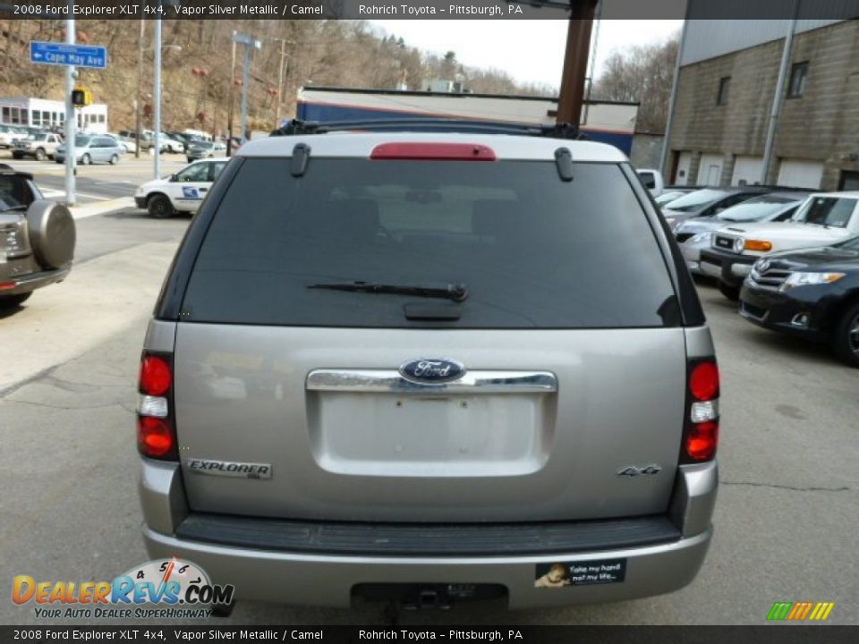 2008 Ford Explorer XLT 4x4 Vapor Silver Metallic / Camel Photo #12