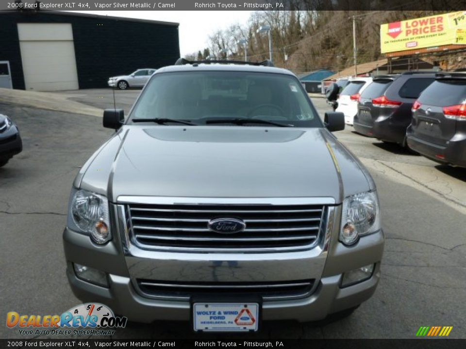 2008 Ford Explorer XLT 4x4 Vapor Silver Metallic / Camel Photo #14