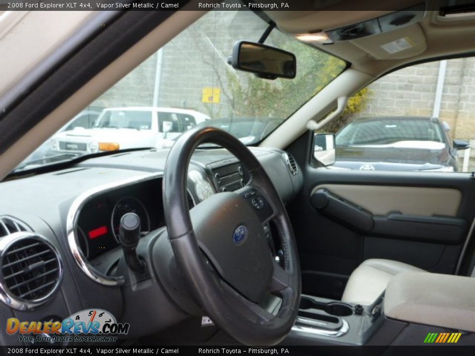 2008 Ford Explorer XLT 4x4 Vapor Silver Metallic / Camel Photo #17