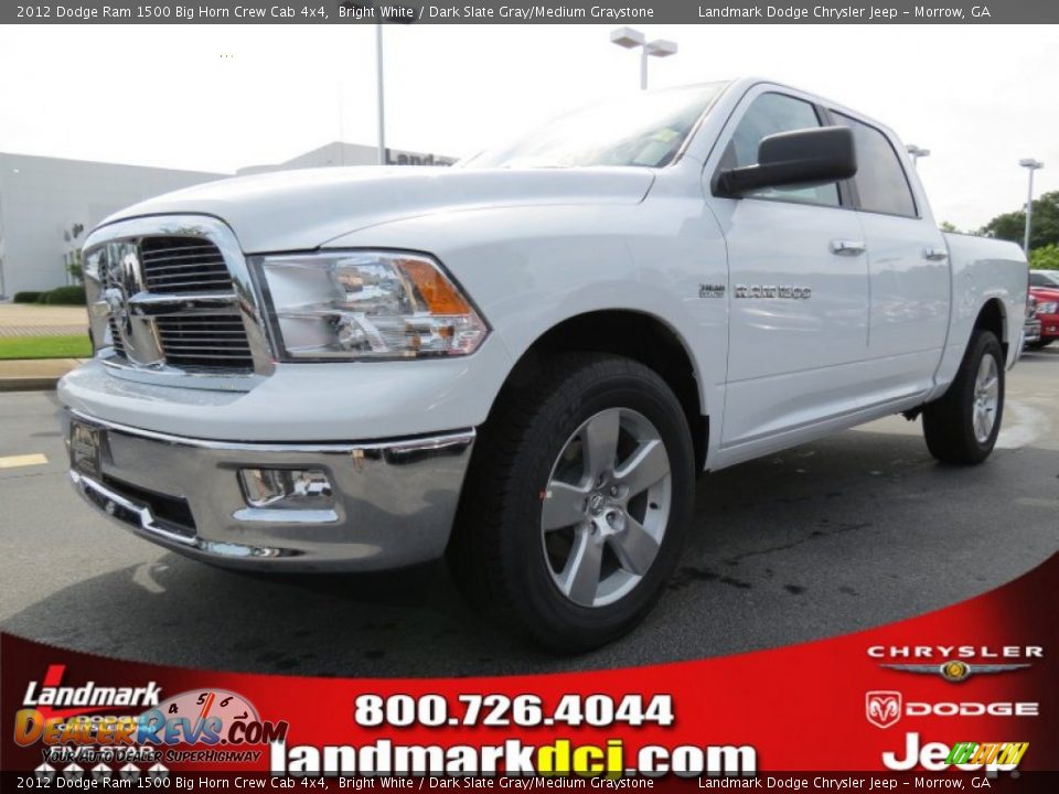 2012 Dodge Ram 1500 Big Horn Crew Cab 4x4 Bright White / Dark Slate Gray/Medium Graystone Photo #1