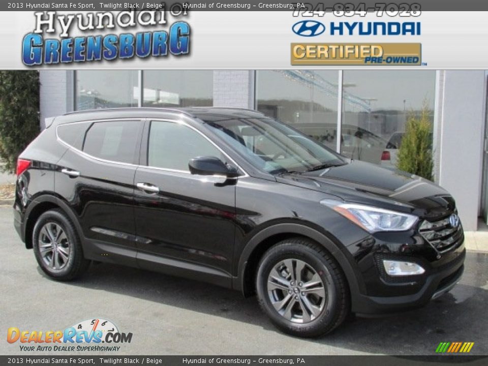 2013 Hyundai Santa Fe Sport Twilight Black / Beige Photo #1