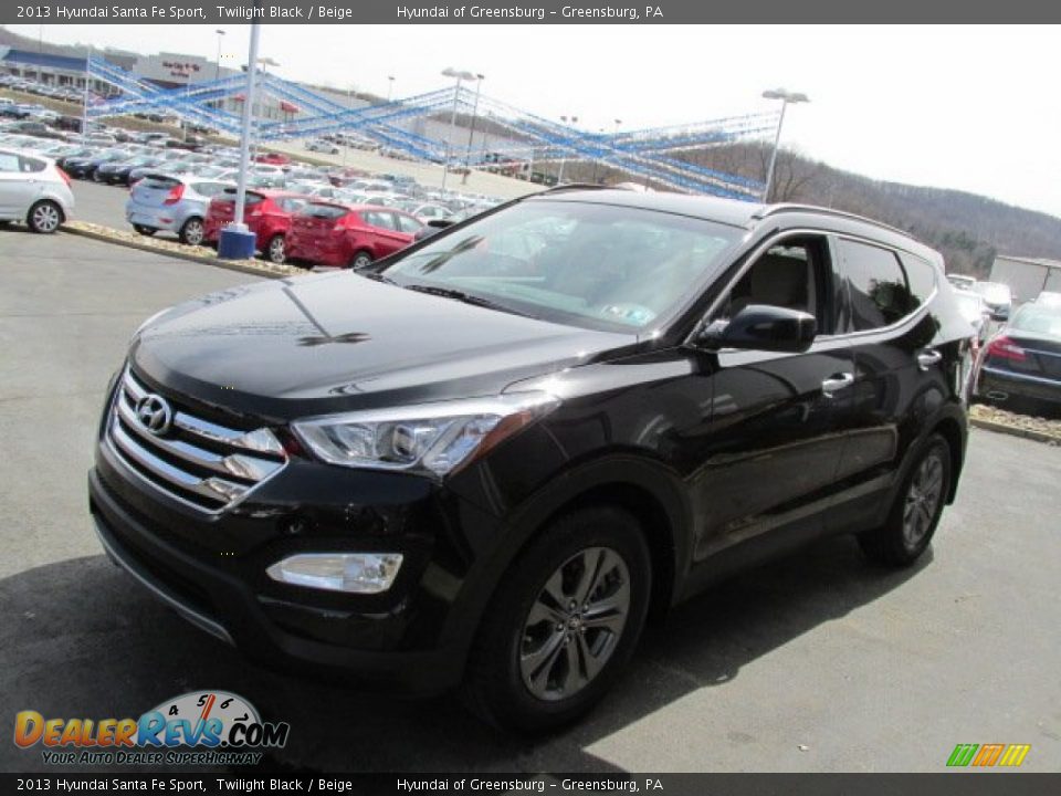 2013 Hyundai Santa Fe Sport Twilight Black / Beige Photo #5