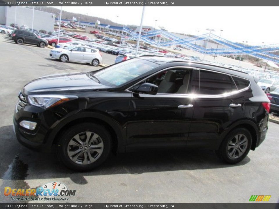 2013 Hyundai Santa Fe Sport Twilight Black / Beige Photo #6