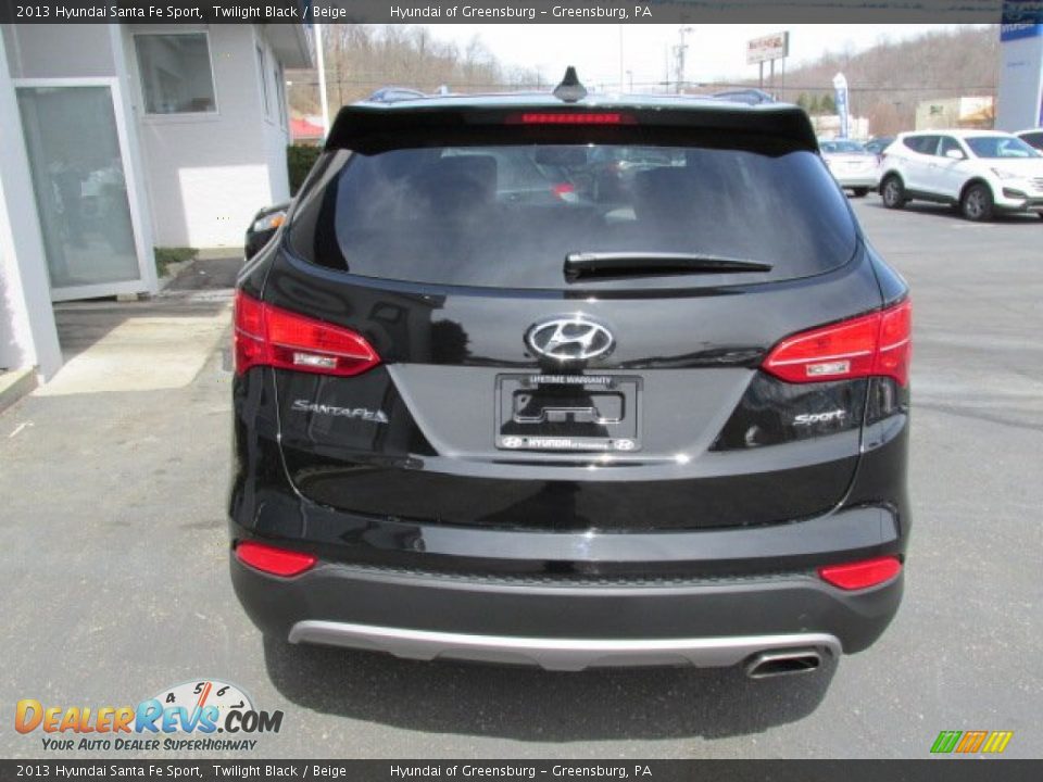 2013 Hyundai Santa Fe Sport Twilight Black / Beige Photo #8
