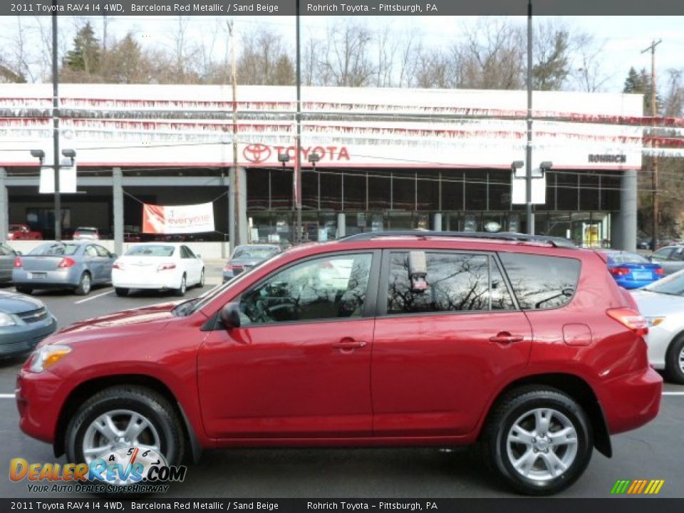 2011 Toyota RAV4 I4 4WD Barcelona Red Metallic / Sand Beige Photo #2